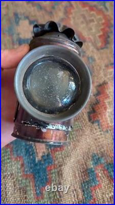 Rare Antique Early Primitive Metal Tin Tole Mini Bullseye Lantern 5 Patina
