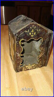 Rare Antique Early Primitive Metal Tin Tole Minors Lantern 5 Dated 1865 Rare Antique Early Primitive Metal Tin Tole Minors Lantern 5 Dated 1865