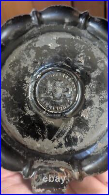 Rare Antique Early Primitive Metal Tin Wedding Band Candleholder 4.25 Signed