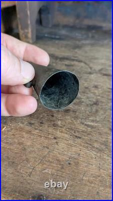 Rare Antique Early Primitive Metal Tin Witch Hat Candle Snuffer 3 Patina