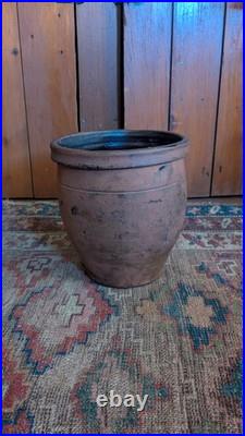 Rare Antique Early Primitive PA Redware Butter Cream Pot Crock Signed J. Carey 8