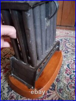 Rare Antique Early Primitive Wood Base 18 Tube Footed Candlemold 10.5