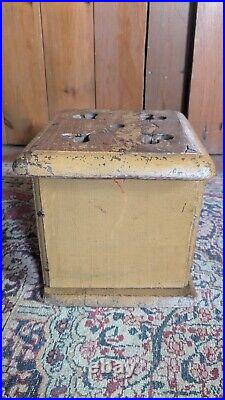 Rare Antique Early Primitive Wood Carved Heart Foot Warmer Mustard Paint 9.25 Rare Antique Early Primitive Wood Carved Heart Foot Warmer Mustard Paint 9.25