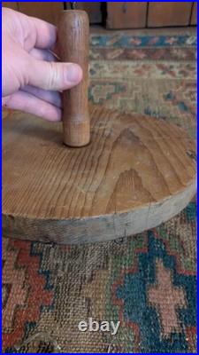 Rare Antique Early Primitive Wood Handmade Candle Dryer Dipper Holder 10.5