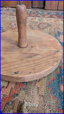 Rare Antique Early Primitive Wood Handmade Candle Dryer Dipper Holder 10.5