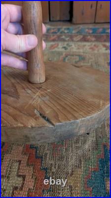 Rare Antique Early Primitive Wood Handmade Candle Dryer Dipper Holder 10.5