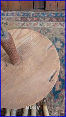 Rare Antique Early Primitive Wood Handmade Candle Dryer Dipper Holder 10.5