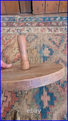 Rare Antique Early Primitive Wood Handmade Candle Dryer Dipper Holder 10.5