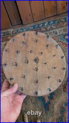 Rare Antique Early Primitive Wood Handmade Candle Dryer Dipper Holder 10.5