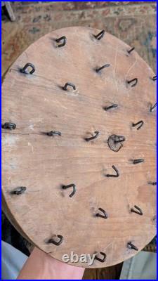 Rare Antique Early Primitive Wood Handmade Candle Dryer Dipper Holder 10.5