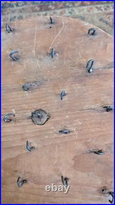 Rare Antique Early Primitive Wood Handmade Candle Dryer Dipper Holder 10.5