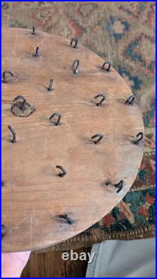 Rare Antique Early Primitive Wood Handmade Candle Dryer Dipper Holder 10.5