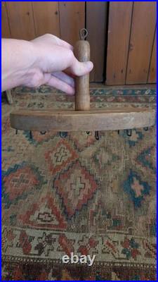 Rare Antique Early Primitive Wood Handmade Candle Dryer Dipper Holder 10.5