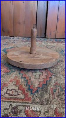 Rare Antique Early Primitive Wood Handmade Candle Dryer Dipper Holder 10.5