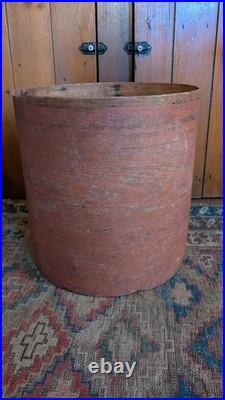 Rare Antique Early Primitive Wood Pantry Measure Box Orig Bittersweet Paint 15