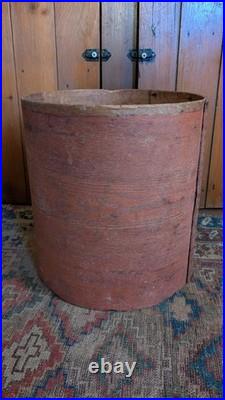 Rare Antique Early Primitive Wood Pantry Measure Box Orig Bittersweet Paint 15