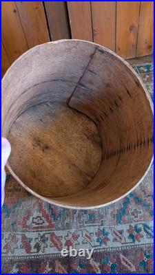 Rare Antique Early Primitive Wood Pantry Measure Box Orig Bittersweet Paint 15