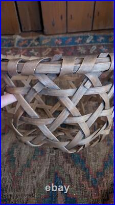 Rare Antique Early Primitive Wood Splint Handmade Cheese Basket 12.25 Patina Rare Antique Early Primitive Wood Splint Handmade Cheese Basket 12.25 Patina