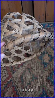 Rare Antique Early Primitive Wood Splint Handmade Cheese Basket 12.25 Patina Rare Antique Early Primitive Wood Splint Handmade Cheese Basket 12.25 Patina