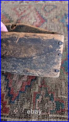 Rare Antique Early Primitive Wood Wall Candle Box Orig Red Paint 12 Sq. N