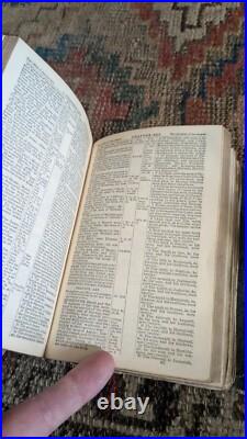 Rare Antique Early Red Leather Pocket Size 1849 Holy Bible Book with Hasp 5.75