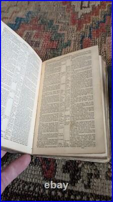 Rare Antique Early Red Leather Pocket Size 1849 Holy Bible Book with Hasp 5.75