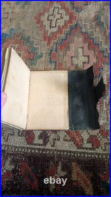 Rare Antique Early Red Leather Pocket Size 1849 Holy Bible Book with Hasp 5.75