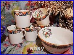 Rare Antique Early Royal Worcester Demitasse Cups and Sugar Bowl