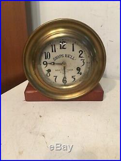 Rare Antique Early Ships Bell Maritime Clock 3 South St New York NY Incomplete