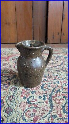 Rare Antique Early Stoneware North Carolina Small Crock Creamer Pitcher 5