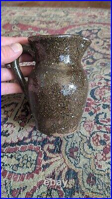 Rare Antique Early Stoneware North Carolina Small Crock Creamer Pitcher 5