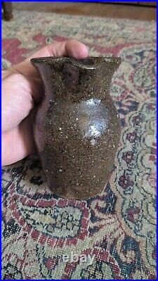 Rare Antique Early Stoneware North Carolina Small Crock Creamer Pitcher 5