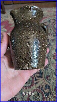 Rare Antique Early Stoneware North Carolina Small Crock Creamer Pitcher 5