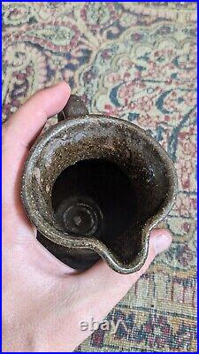 Rare Antique Early Stoneware North Carolina Small Crock Creamer Pitcher 5