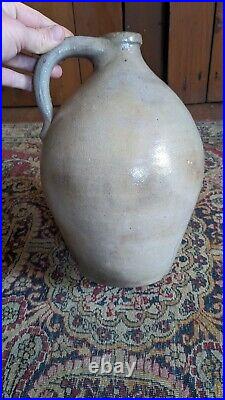 Rare Antique Early Stoneware Ovoid Charlestown Crock Jug 11.5