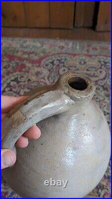 Rare Antique Early Stoneware Ovoid Charlestown Crock Jug 11.5