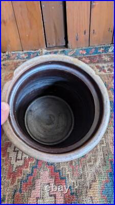 Rare Antique Early Stoneware Small Cobalt Blue Floral Crock Butter Churn 9.75