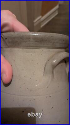 Rare Antique Early Stoneware Small Cobalt Blue Floral Crock Butter Churn 9.75