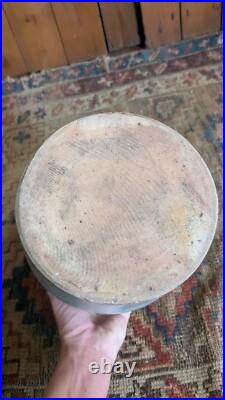 Rare Antique Early Stoneware Small Cobalt Blue Floral Crock Butter Churn 9.75