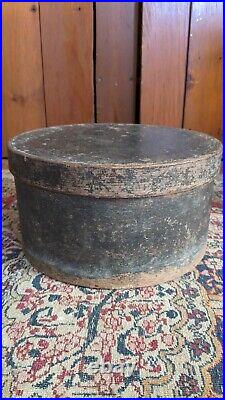 Rare Antique Early Thick Wood Pantry Box Orig Dark Green Paint 10.5 Sign I. Wood