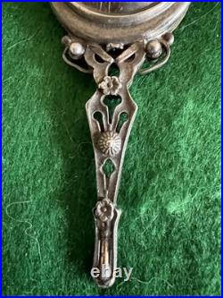 Rare Antique Early Victorian Mercury Cameo Roman Medallion Hand Mirror Pewter