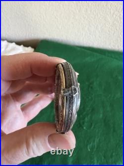 Rare Antique Early Victorian Mercury Cameo Roman Medallion Hand Mirror Pewter