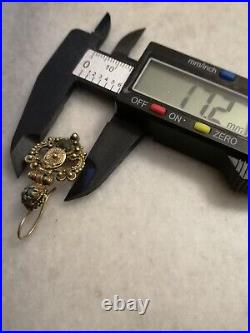 Rare Antique Early Victorian Silver, Gold-plated Earring, With Stones