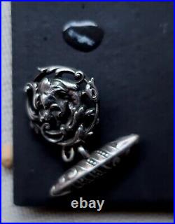 Rare Antique Early Victorian Sterling Silver Cuff Links Gryphon Lion Open work Rare Antique Early Victorian Sterling Silver Cuff Links Gryphon Lion Open work