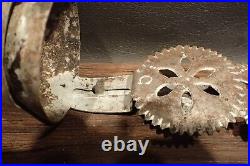 Rare Antique Early lighting 18th C. Tin & wrought Iron Double Betty Lamp