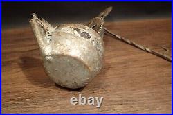 Rare Antique Early lighting 18th C. Tin & wrought Iron Double Betty Lamp