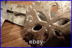 Rare Antique Early lighting 18th C. Tin & wrought Iron Double Betty Lamp