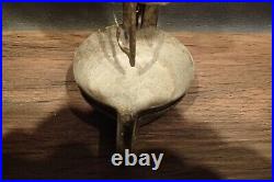 Rare Antique Early lighting 18th C. Tin & wrought Iron Double Betty Lamp