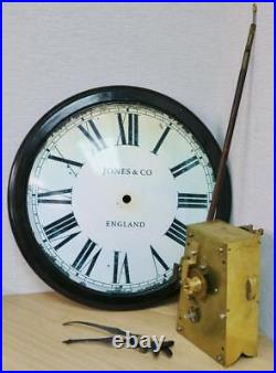 Rare Antique English 8 Day Single Chain Fusee Exterior Public Turret Wall Clock