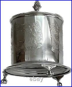 Rare Antique English Silver Plated Biscuit Barrel (early 1900's)